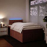 vidaXL Krevet s oprugama i madracem ružičasti 120 x 190 cm baršunasti | shoptok.hr