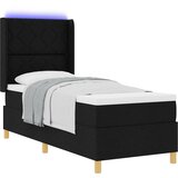 vidaXL Box Springska postelja z vzmetnico in LED Črna 80x200 cm Tkanina, (22049679) | Shoptok.si