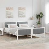  Okvir kreveta s uzglavljem Bijela i svijetlosiva 180 x 200 cm | shoptok.hr