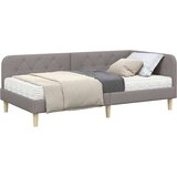  Kutni okvir kreveta s madracem Sivo-smeđa 90 x 190 cm tkanina | shoptok.hr