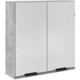 Maison Chic Kopalniška omarica - Kopalniški kabinet ogledalo Betonsko sivo 64x20x66,5 cm Inženirski les, (21795043) | Shoptok.si