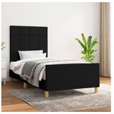  Okvir Za krevet s uzglavljem crni 100x200 cm od tkanine | shoptok.hr