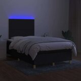  Krevet box spring s madracem LED crni 120 x 200 cm od tkanine | shoptok.hr