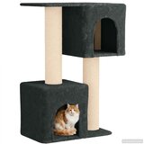  Mačje drvo s sisalnim postoljima za grebanje Tamnosiva 114 cm | shoptok.hr