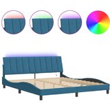 vidaXL Posteljni okvir z LED lučkami moder 180x200 cm žamet, (21081916) Cene