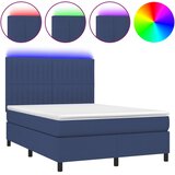  box spring s madracem LED plavi 140x190 cm od tkanine | shoptok.hr