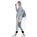 EVA dežni plašč za večkratno uporabo, nepremočljiv dežni pončo s kapuco XL, (21353681)
