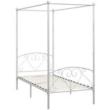 The Living Store Posteljni okvir z ogrodjem za baldahin bel kovinski 120x200 cm - Posteljni Okvir, (21488878) | Shoptok.si