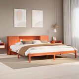 Krevet s regalom za knjige bez madraca 200x200 cm od borovine Cijene