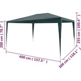  Šator za zabave 3 x 4 m PE zeleni | shoptok.hr