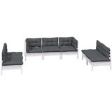  Vrtna sedežna garnitura 7-delna z blazinami trdna borovina, (20971887) | Shoptok.si