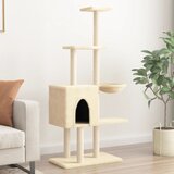vidaXL Penjalica za mačke sa stupovima za grebanje krem 145 cm | shoptok.hr