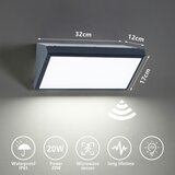  Brilagi - LED spoljašnja zidna svetiljka sa senzorom TRIANGLE LED/20W/230V antracit. | Eponuda.com