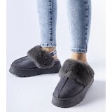 Gemre Grey insulated slippers with elastic band and fur Sangro | Shoptok.si