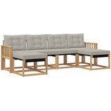 vidaXL Zunanja garnitura za sedenje 6 pcs Bela in svetlo siva, (5000281315) | Shoptok.si