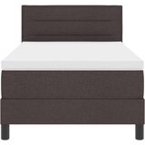  Posteljni okvir z vzmetnico Temno rjava Tkanina 90 x 200 cm, (22067402) | Shoptok.si