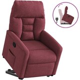 vidaXL Naslanjač s funkcijo vstajanja vinsko rdeče blago | Shoptok.si
