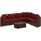  7-dijelni set vrtnih sofa od poliratana s jastucima smeđi | shoptok.hr