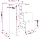  Komoda 2kom boja hrasta sonome 60x30x70cm od konstruiranog drva | shoptok.hr
