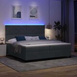  LED Box Spring Krevet Tamno siva 200 x 200 cm Baršun | shoptok.hr