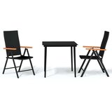  7-dijelni vrtni blagovaonski set od poliratana crno-smeđi | shoptok.hr