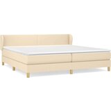  Box spring postelja z vzmetnico krem 200x200 cm blago, (20897614) | Shoptok.si