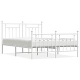  Metalni okvir kreveta uzglavlje i podnožje bijeli 140 x 190 cm | shoptok.hr