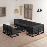  Sedežna garnitura 9-delna z blazinami trdna borovina | Shoptok.si