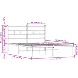  Okvir kreveta bez madraca s uzglavljem boja hrasta 140x190 cm | shoptok.hr