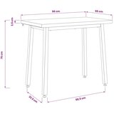  90 x 55 x 75 cm Čvrsto drvo akacije Prirodna i kava Pravokutni - Prirodno kava 90 x 55 x 75 cm Četvrtasto | shoptok.hr