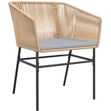  9-dijelni vrtni blagovaonski set s jastucima poliratan i staklo Smeđa 200 x 100 x 74 cm | shoptok.hr