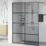  Zid za walk-in tuš Crna 140 x 195 cm Staklo otporno na udarce | Eponuda.ba