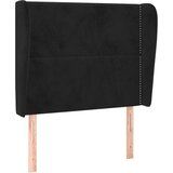  Uzglavlje s ušima crno 83 x 23 x 118/128 cm baršunasto | shoptok.hr