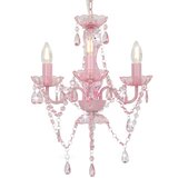  Luster s perlama ružičasti okrugli 3 x E14 | shoptok.hr
