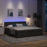 vidaXL Otomanski posteljni okvir z vzmetnico črn 180x200 cm blago, (21653201) | Shoptok.si