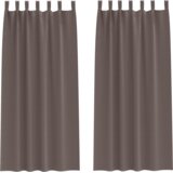 vidaXL Zavjese sa zavjesama 2 pcs Tamno smeđa 245 x 140 cm Poliester | shoptok.hr