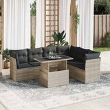  7-dijelni set vrtnih sofa svjetlosivi od poliratana | shoptok.hr