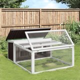 vidaXL Zajčnik siv 117,5x97x47,5 cm trdna borovina | Shoptok.si