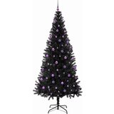 vidaXL Božično drevo med 300 LED z stojalom Črna 240 cm PVC | Shoptok.si