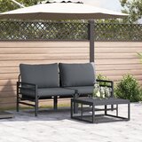 vidaXL Vrtna sedežna garnitura 3 pcs Antracitna Jeklo | Shoptok.si