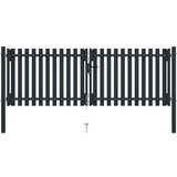  Dvojna vrata za ograjo iz jekla 306x150 cm antracitna | Shoptok.si
