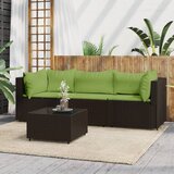 Maison Chic Seti vrtnega pohištva - Vrtna garnitura - Vrtni pohištvo set 4-delna z blazinami rjav poli ratan, (21816792) | Shoptok.si
