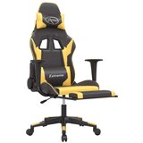  Gaming stol z oporo za noge črno in zlato umetno usnje, (21152279) | Shoptok.si