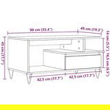  Klubska mizica starinski les 90x49x45 inženirski les, (22056407) | Shoptok.si