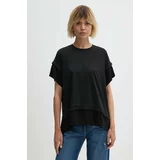 Sisley Kratka majica ženska, črna barva, 33D6L106D