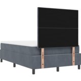  Postelja z vzmetnico z vzmetnico Temno siva 120 x 190 cm Žamet, (5000128588) | Shoptok.si