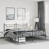 Metalni okvir kreveta uzglavlje i podnožje crni 183x213 cm | shoptok.hr