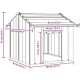 vidaXL Pasja hiša s streho 85x107x81 cm Pocinkano jeklo | Shoptok.si