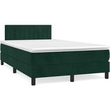 Krevet s oprugama i madracem LED tamnozelenim 120x190 cm baršun | Eponuda.com