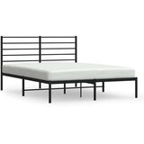 vidaXL Kovinski posteljni okvir z vzglavjem črn 150x200 cm | Shoptok.si